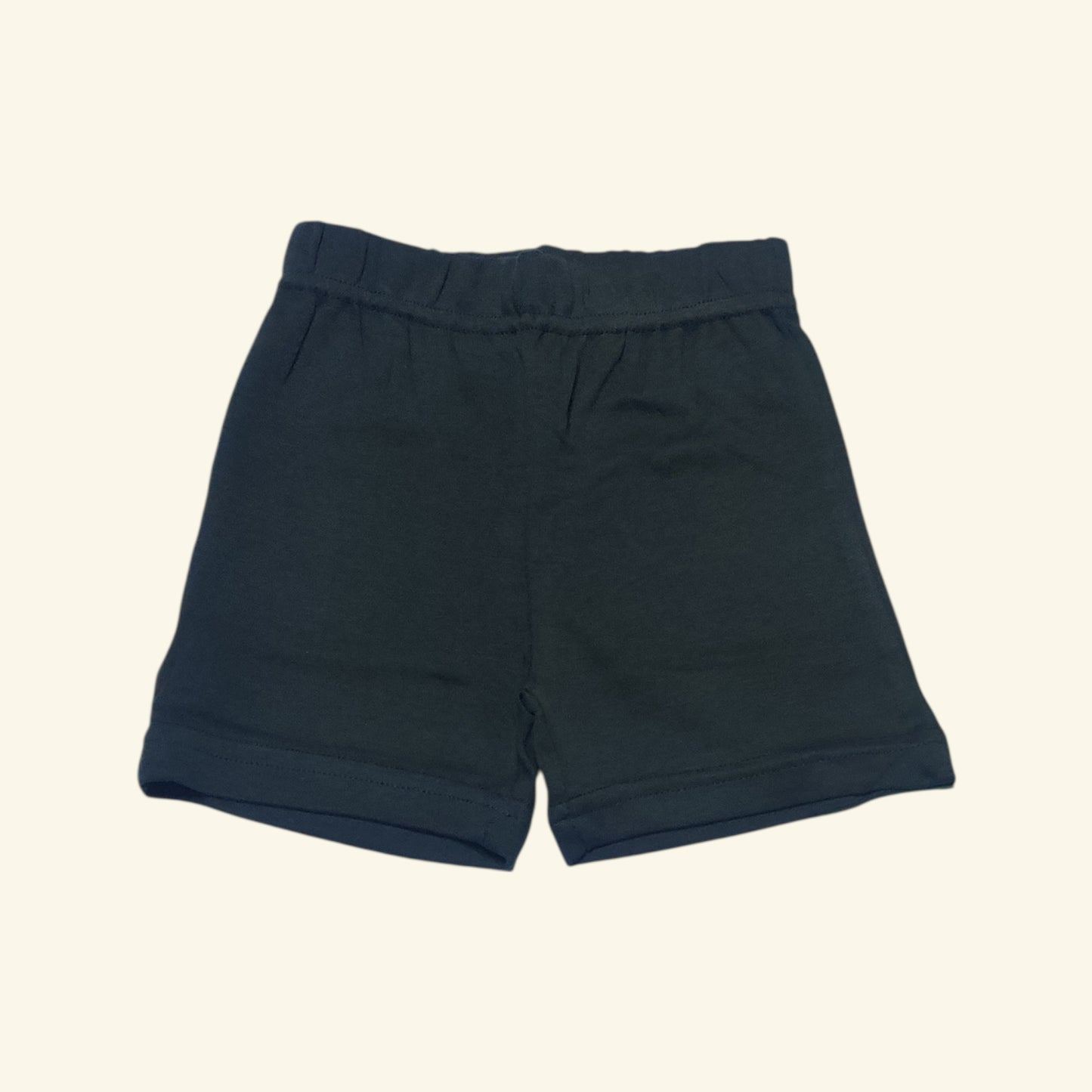 Olive black cotton baby shorts