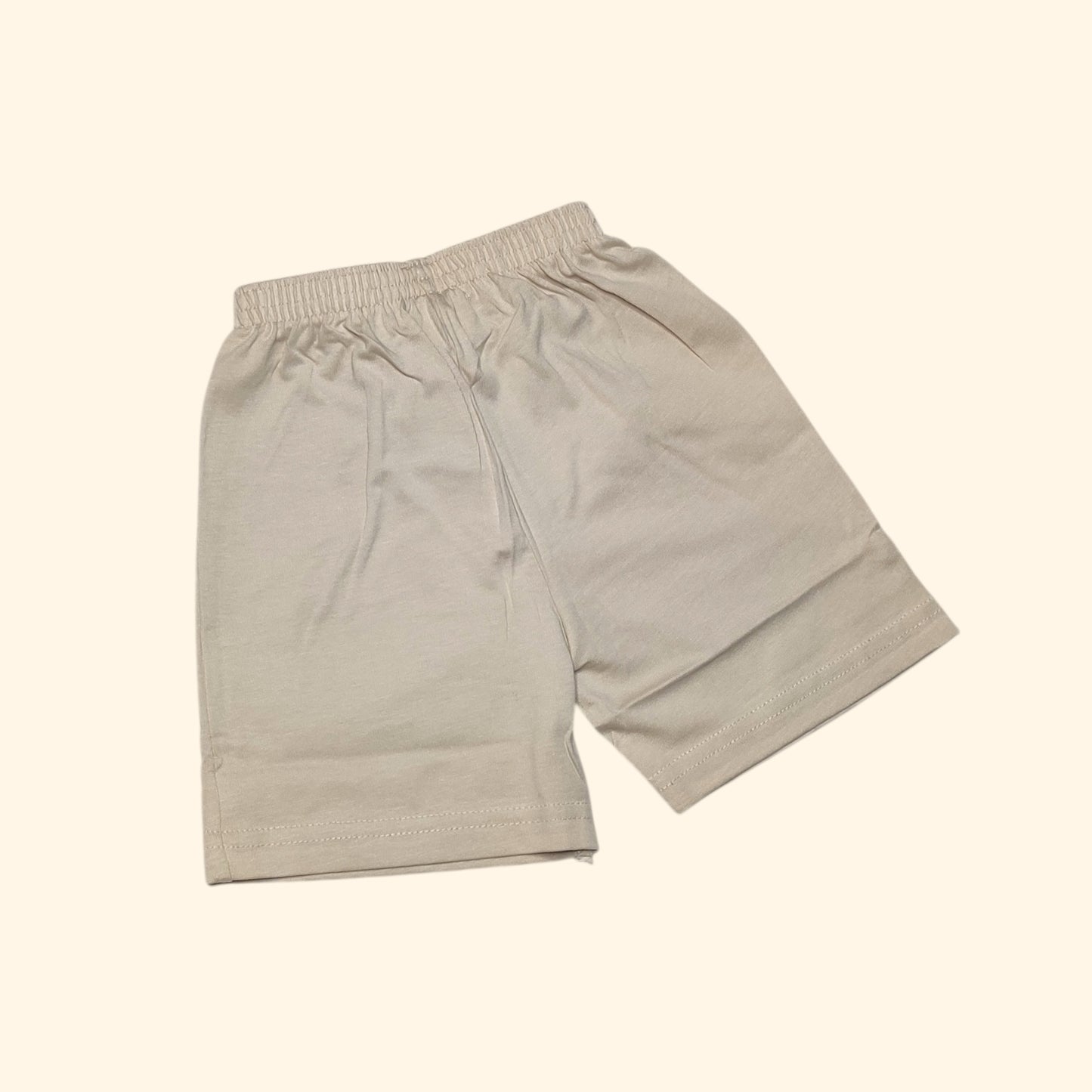 Baby girl plain beige cotton shorts
