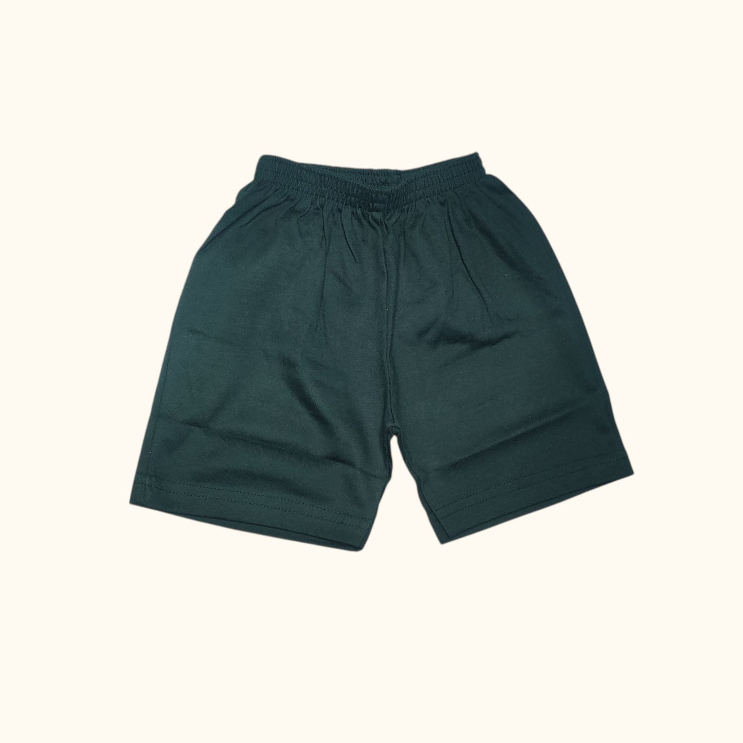 Baby girl plain green cotton shorts