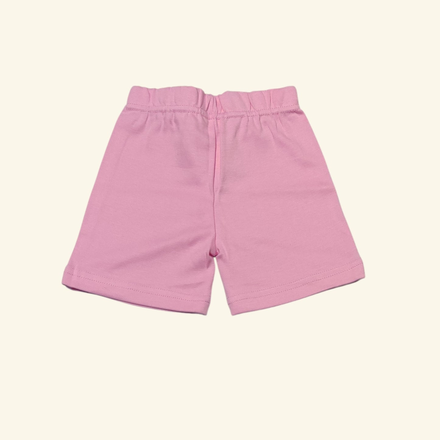 Petal pink cotton baby girl shorts