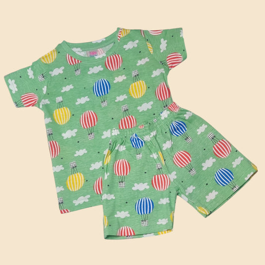 Baby boys' balloon print cotton co-ord set