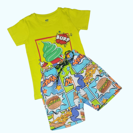 Bright yellow food theme cotton co-ord set