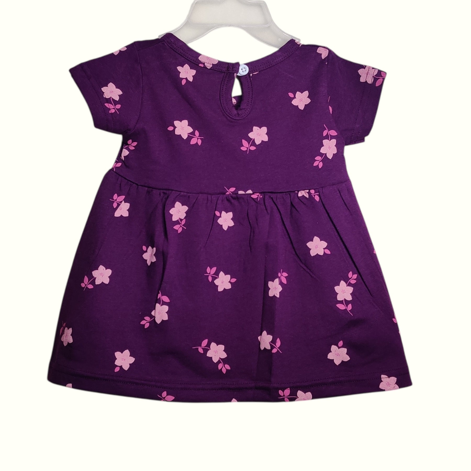 Berry plum baby frock back view