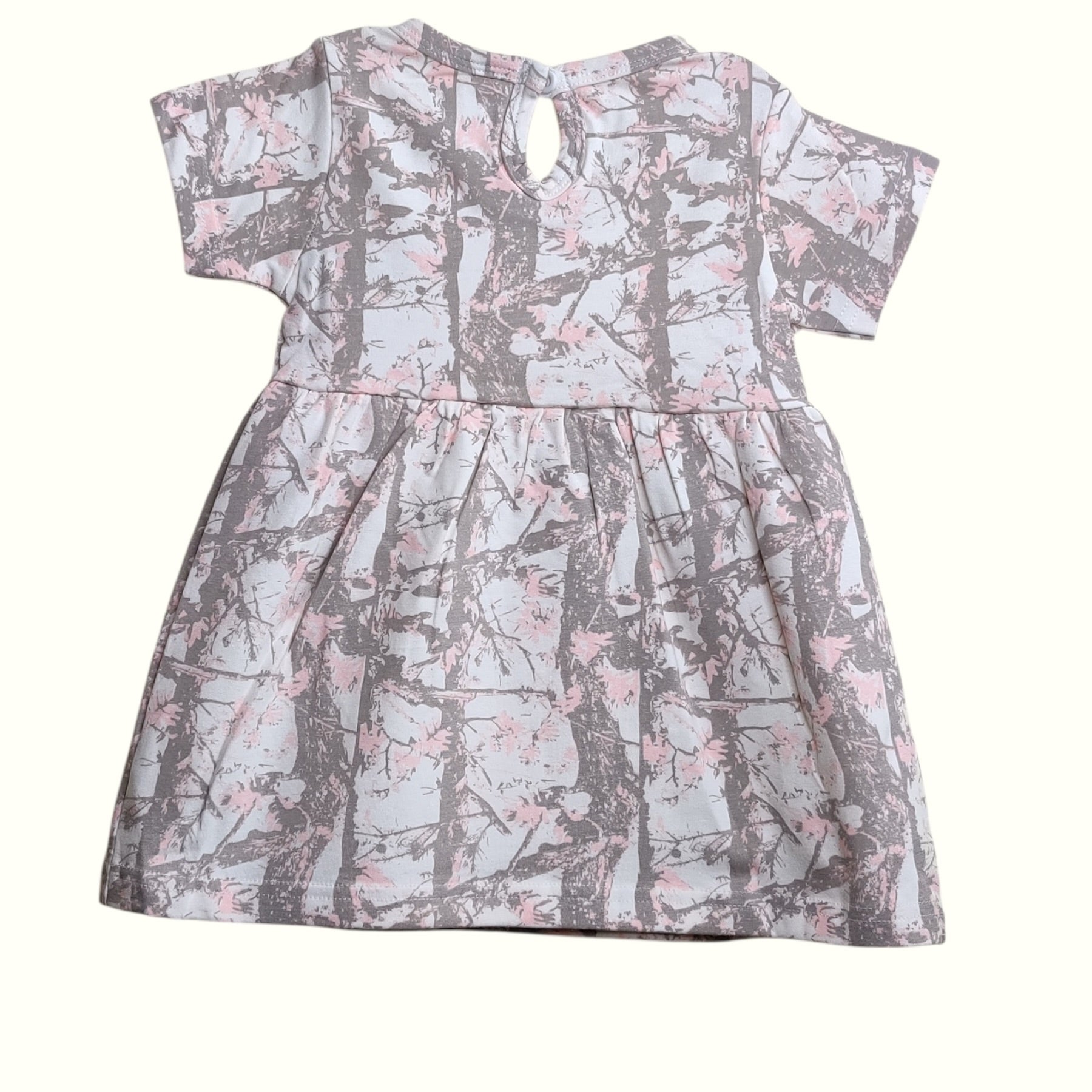 Blush taupe baby frock back view