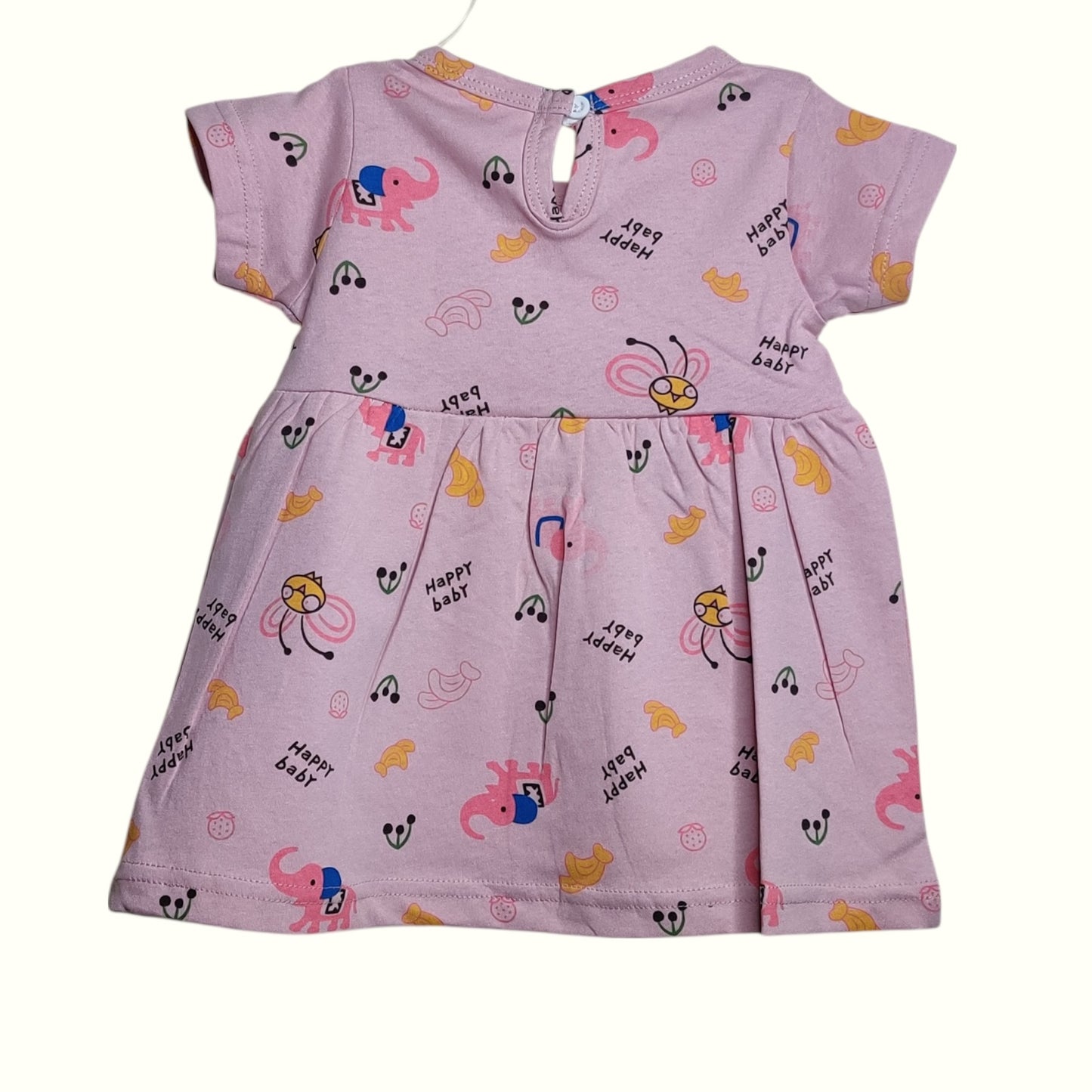 Dusty mauve baby frock back view