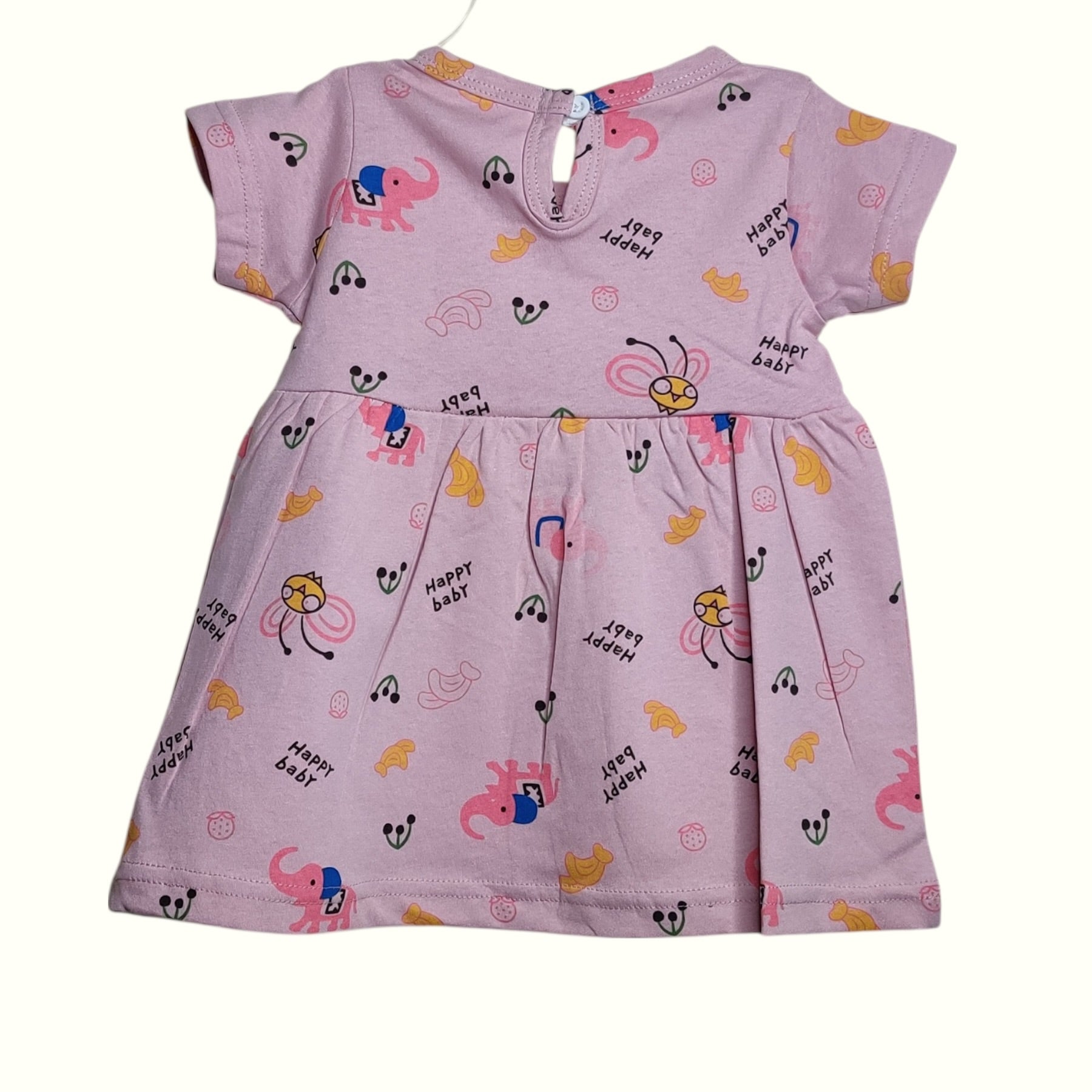 Dusty mauve baby frock back view
