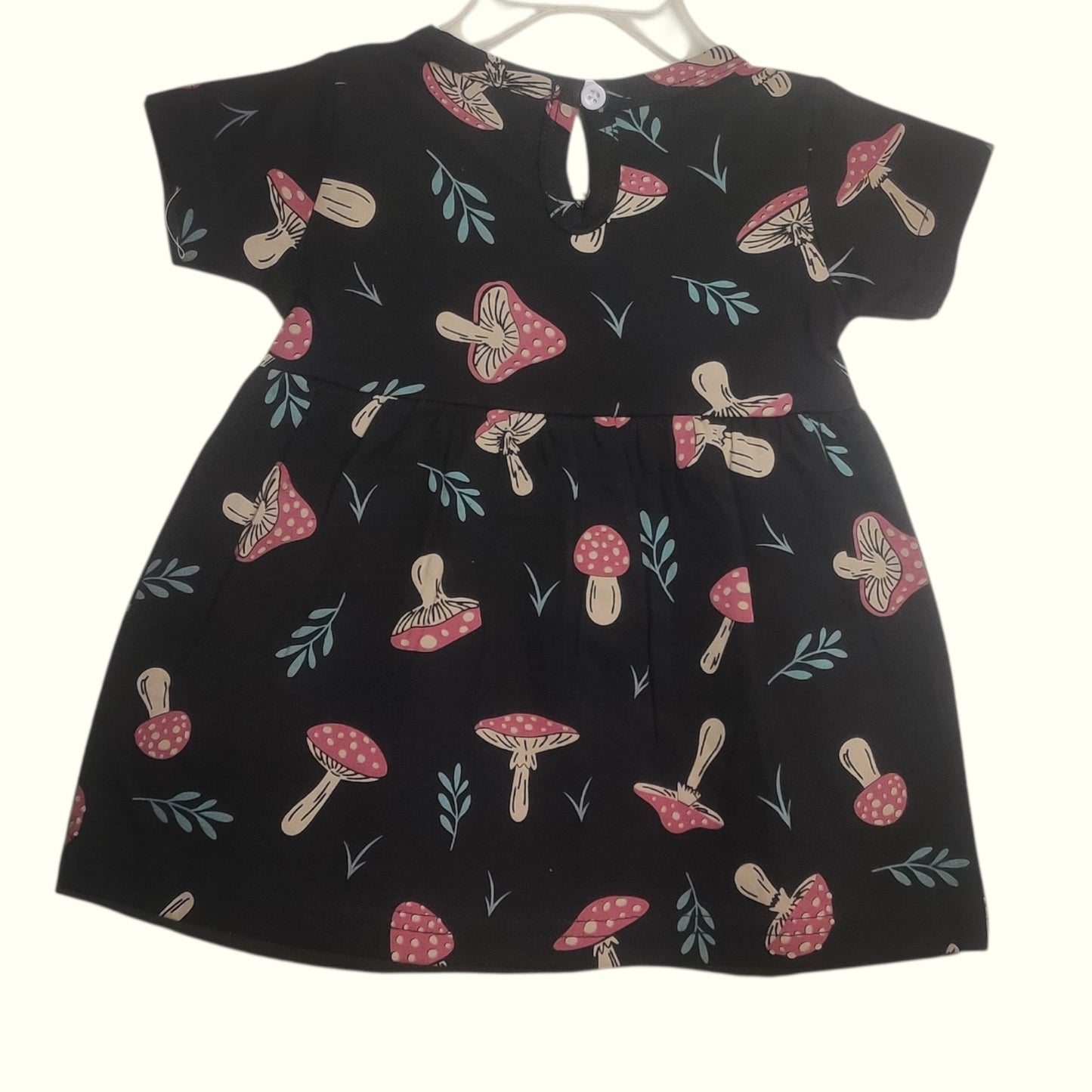 Midnight black baby frock back view