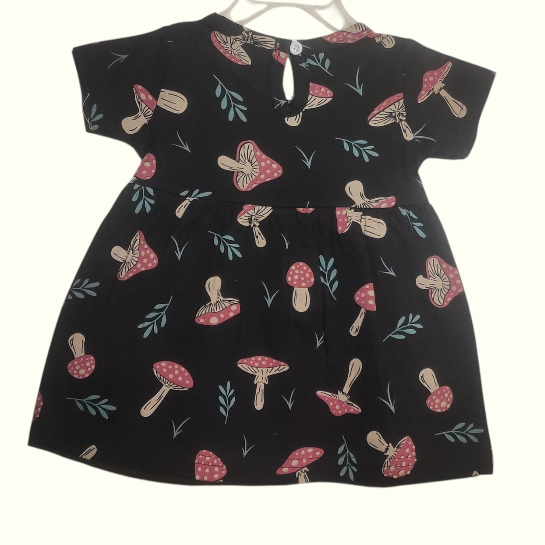 Midnight black baby frock back view