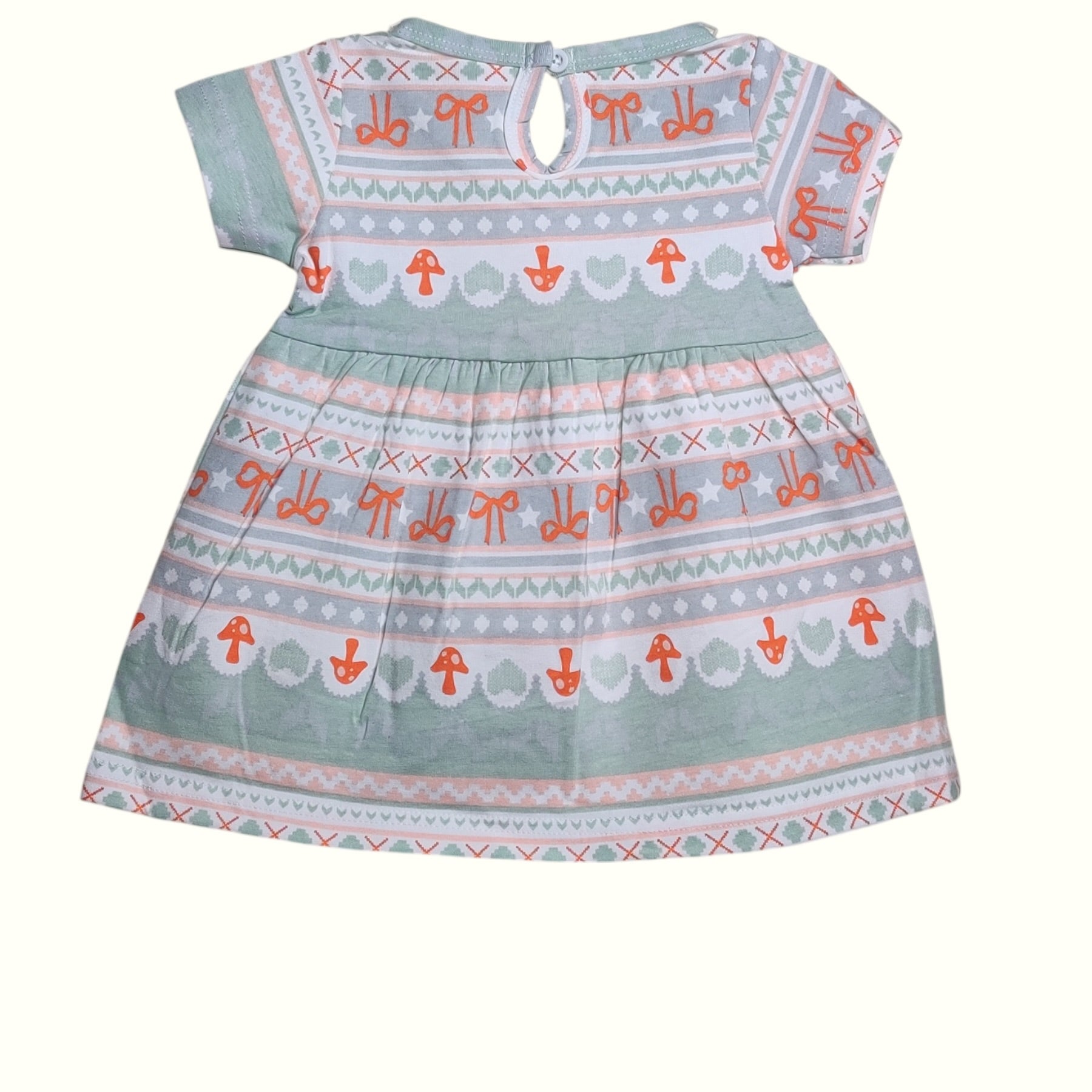 Mint sage baby frock back view