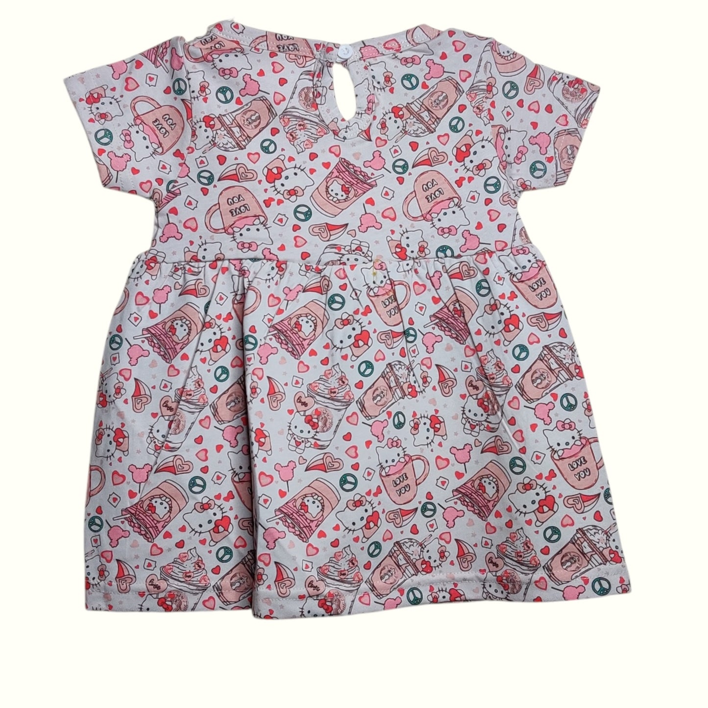White blush baby frock back view