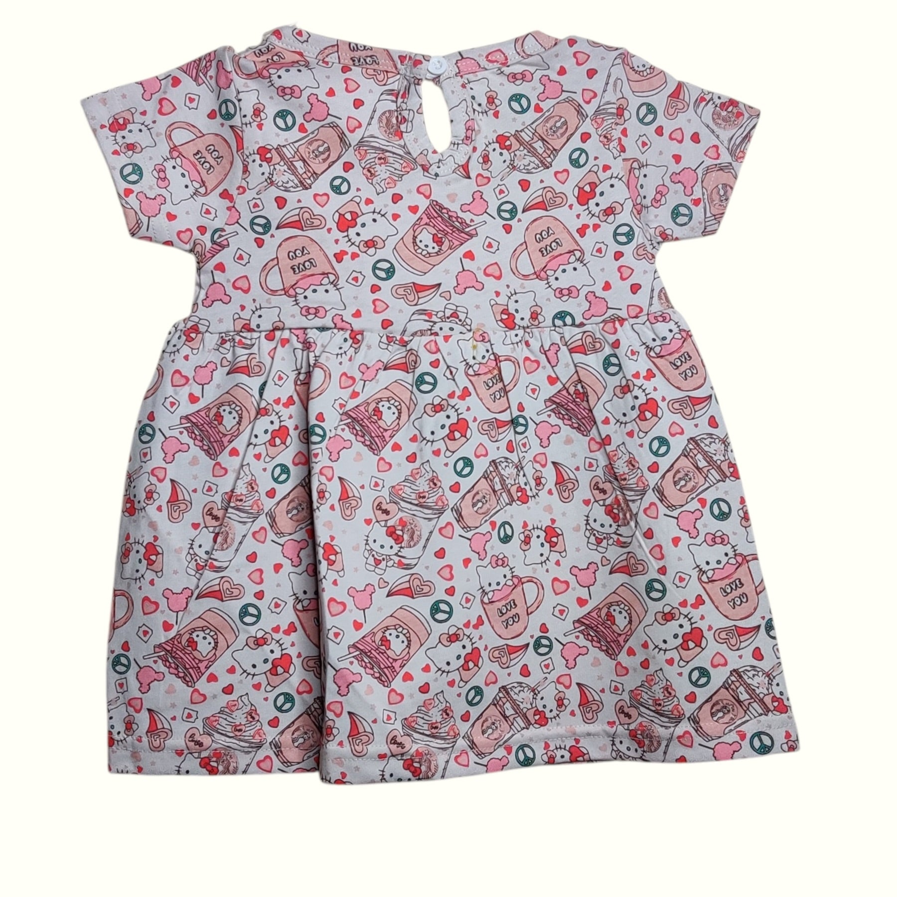 White blush baby frock back view
