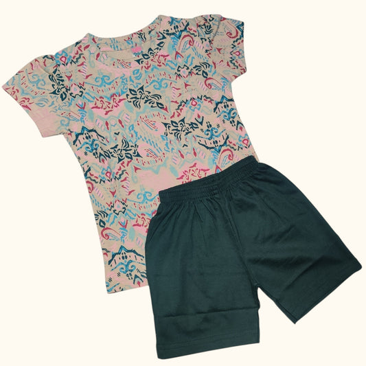 Baby girl abstract print cotton clothing set