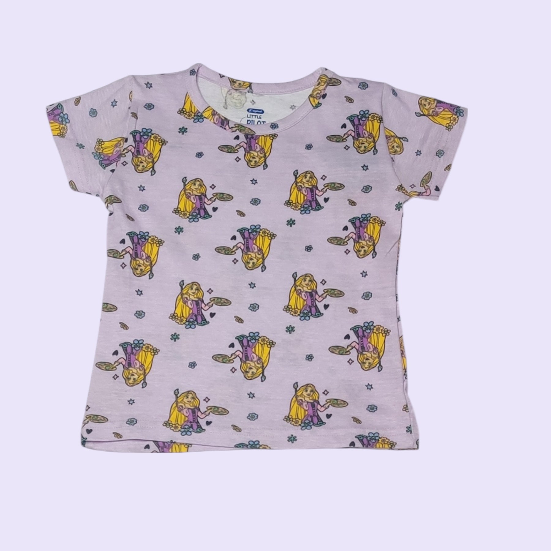 Lavender fairy print t-shirt for baby girl in soft cotton