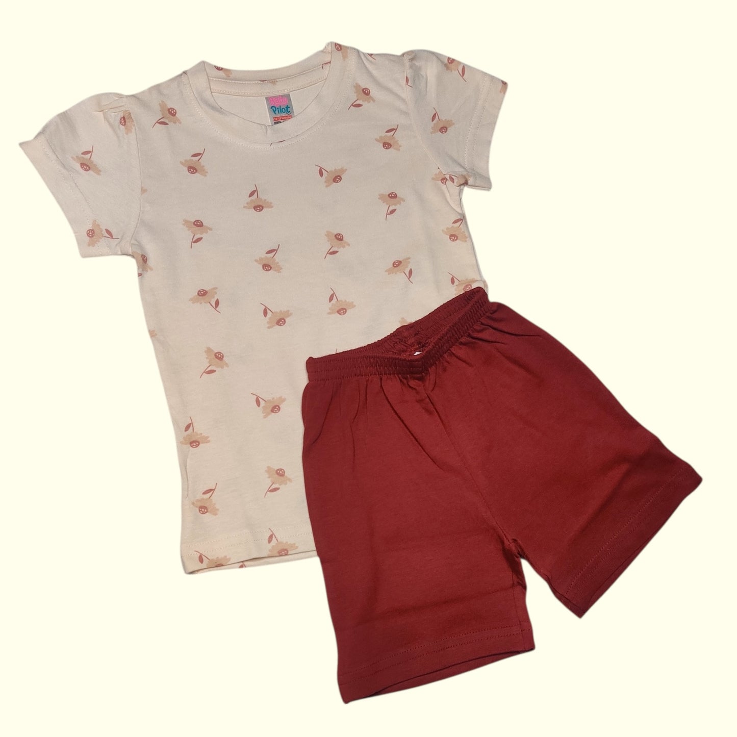 Baby girl floral print cotton set