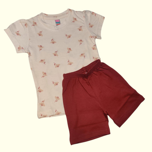 Baby girl floral print cotton set