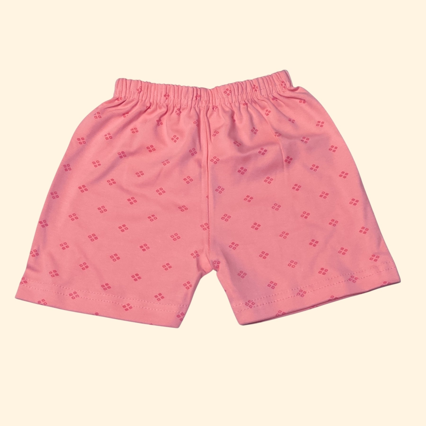 Petal pink baby shorts with elastic waist