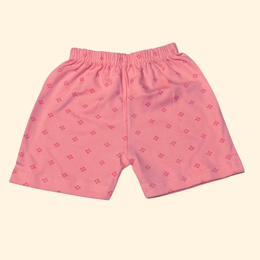 Petal pink baby shorts with elastic waist