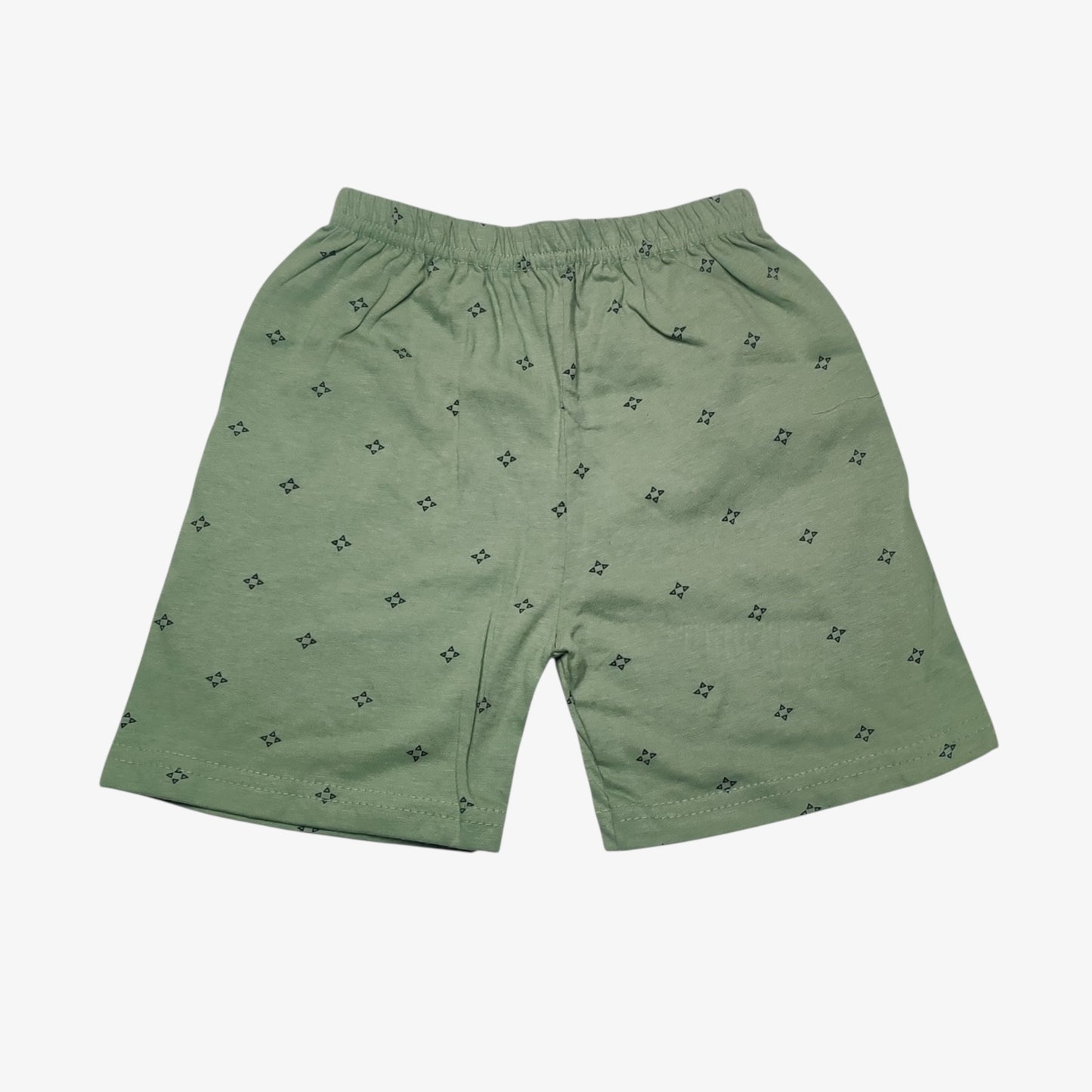 Sage green printed baby shorts