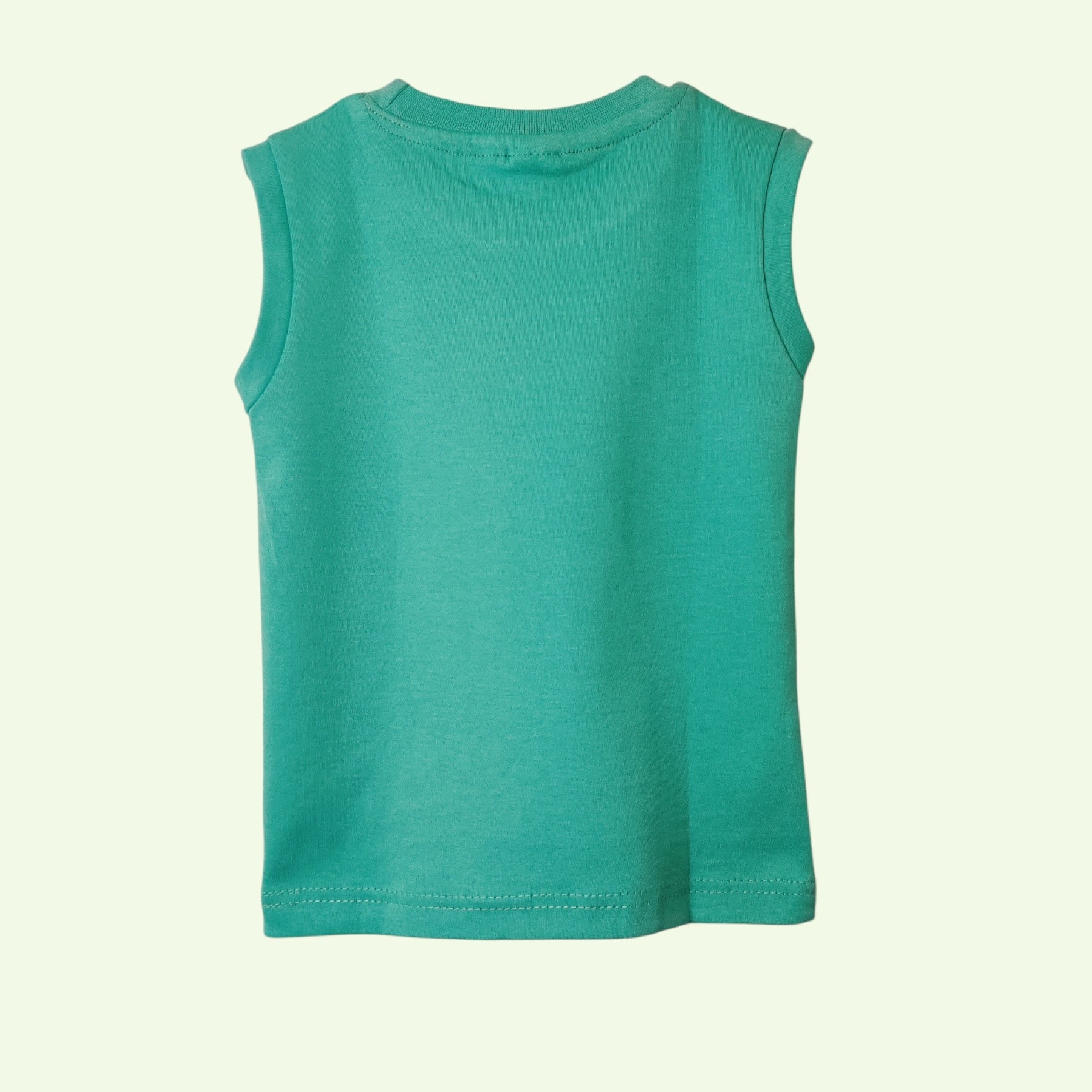 Tropical green baby sleeveless t-shirt back view