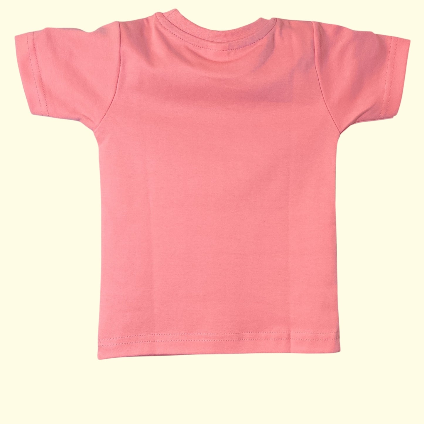Light coral pink baby t-shirt back view
