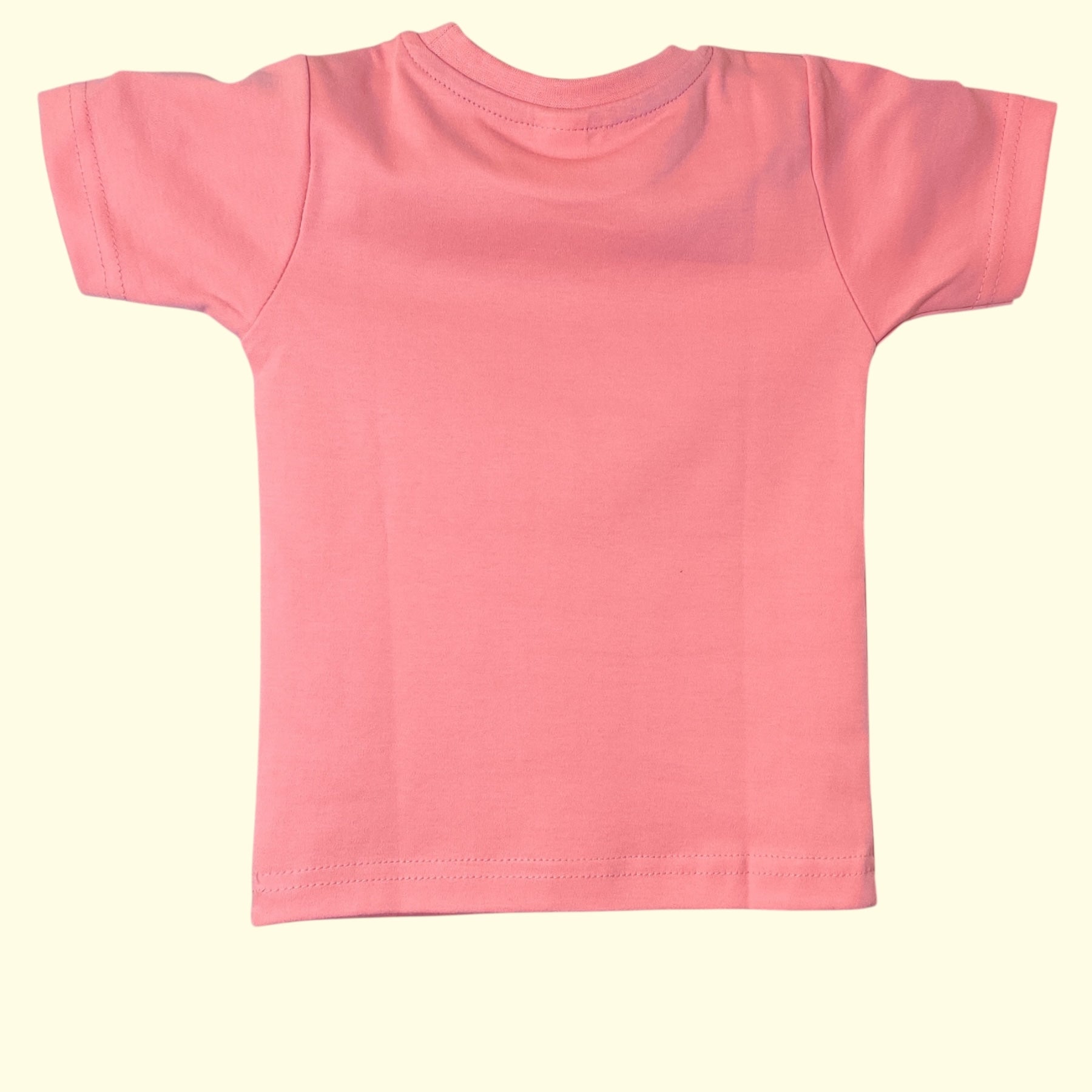 Light coral pink baby t-shirt back view
