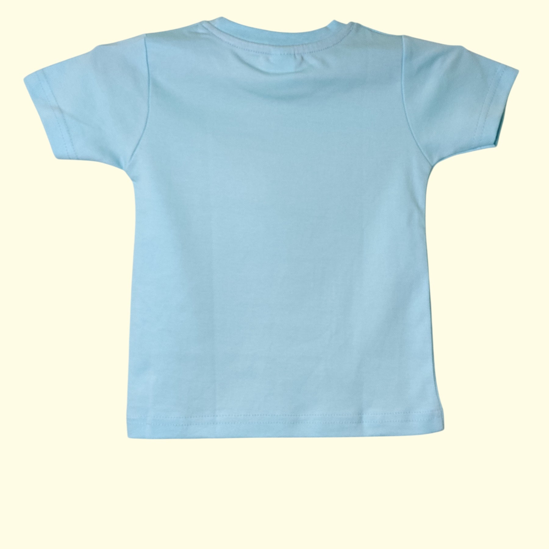 Powder blue baby t-shirt back view