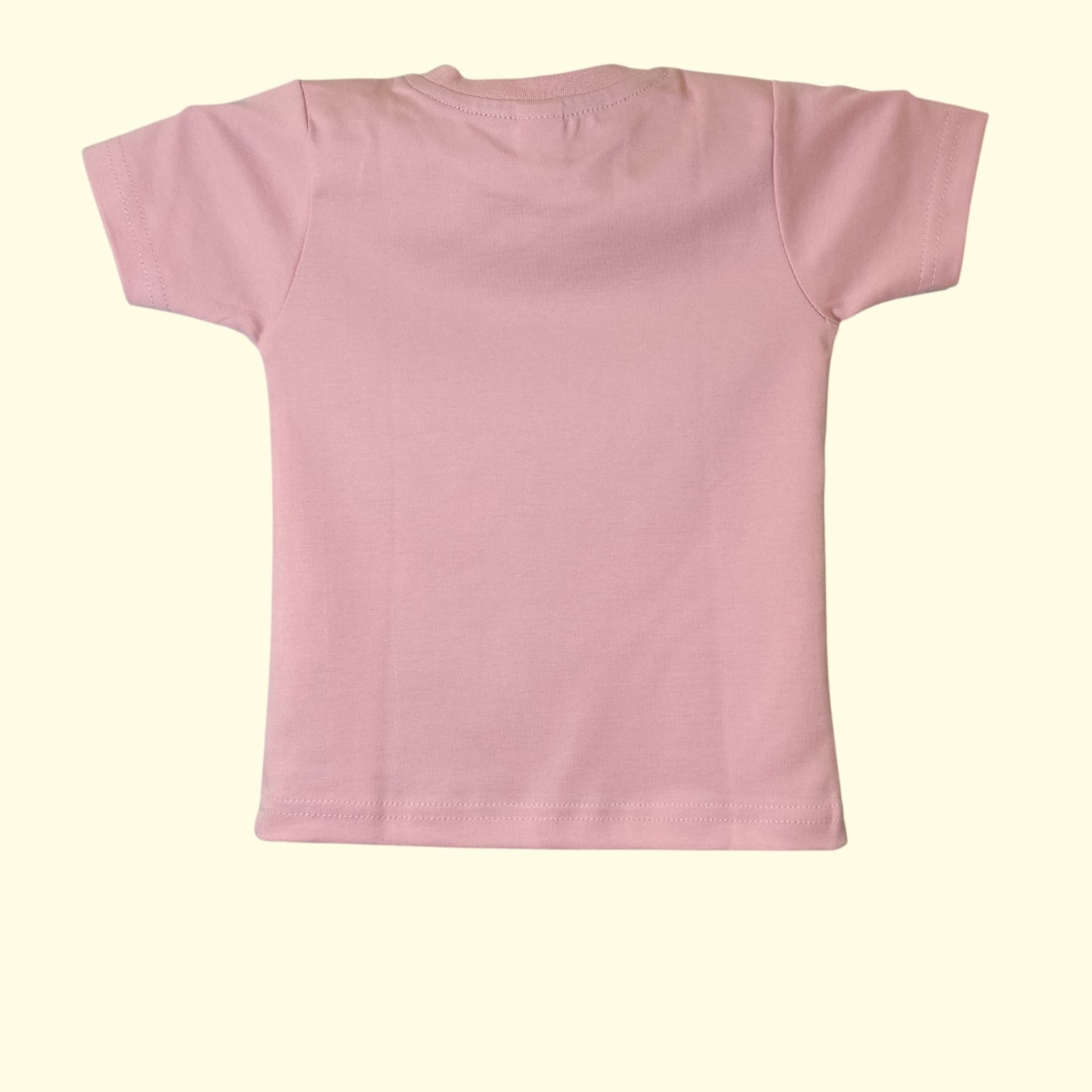 Back view of dusty rose soft cotton baby t-shirt