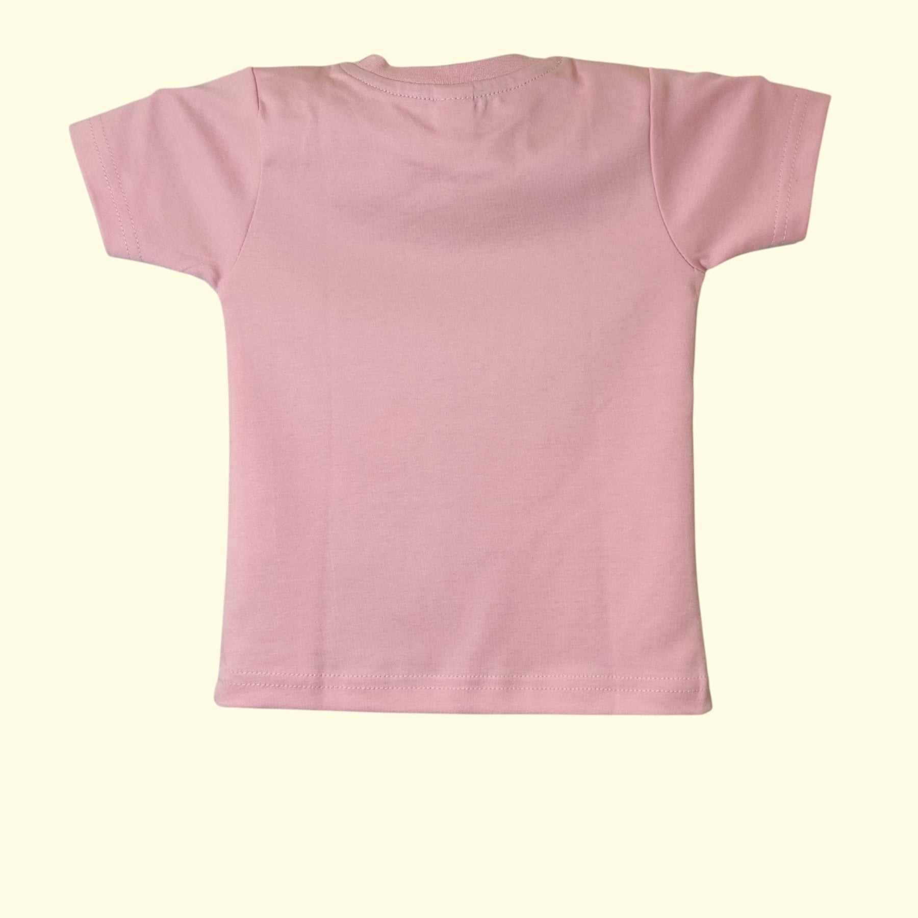 Back view of dusty rose soft cotton baby t-shirt
