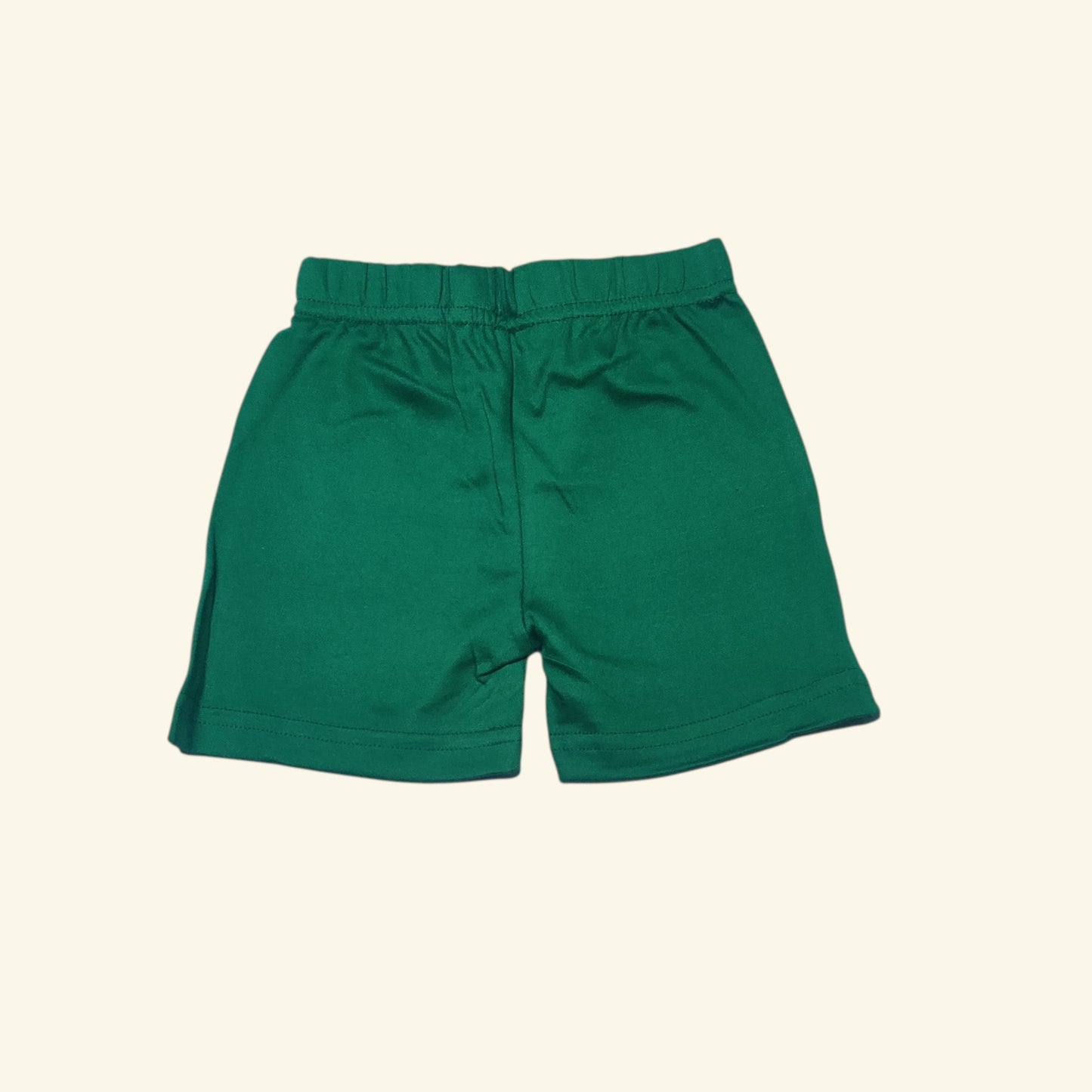 Leaf green cotton baby boy shorts