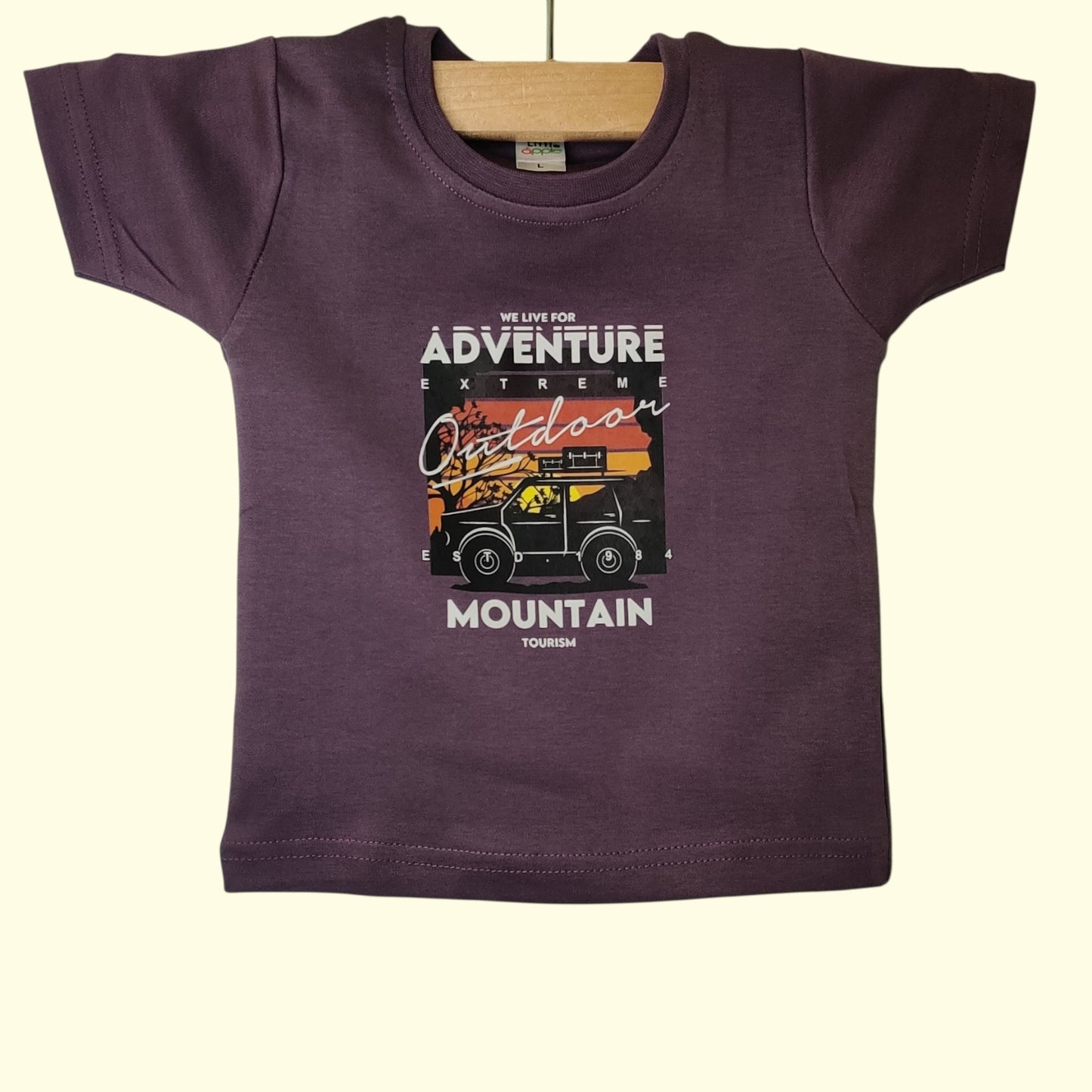 Front view of grape purple soft cotton baby t-shirt