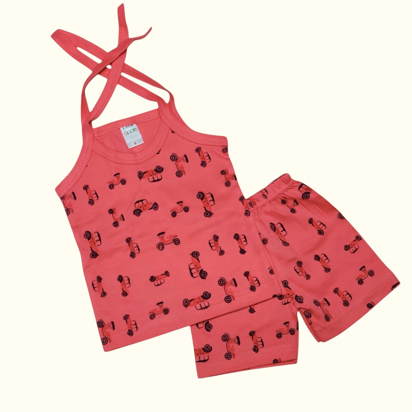 Children's coral set with car pattern