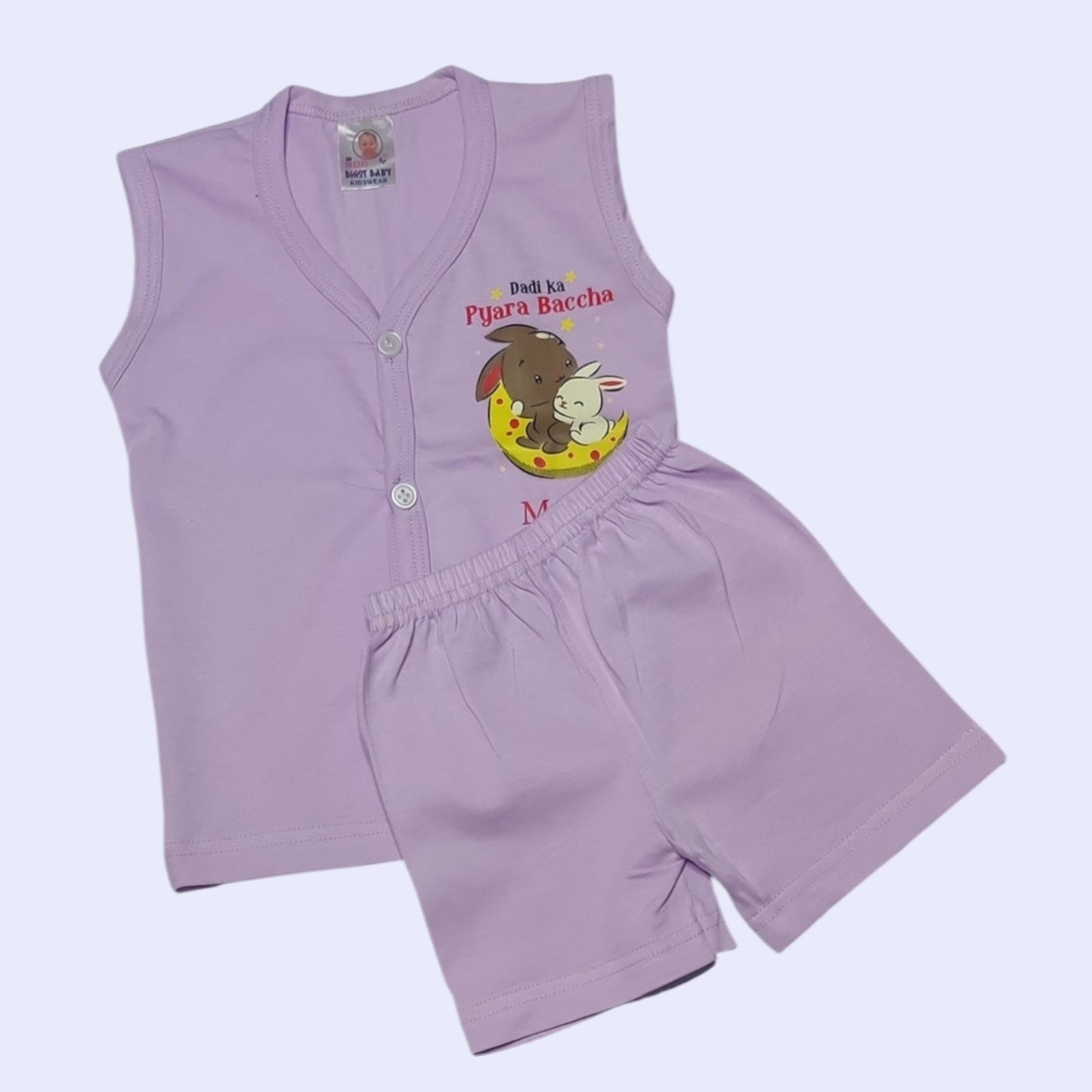 Violet breeze baby set with printed bunny