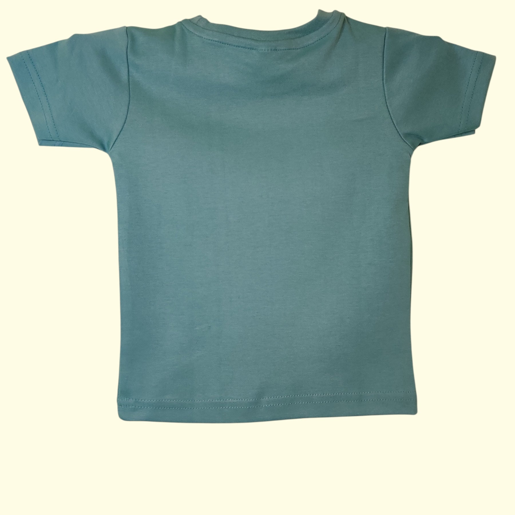 Soft cotton baby t-shirt in sea green back view