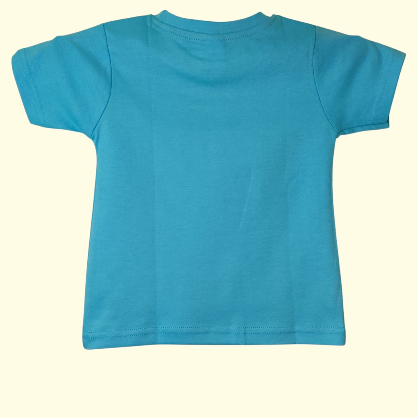 Soft cotton baby t-shirt in sky blue - back