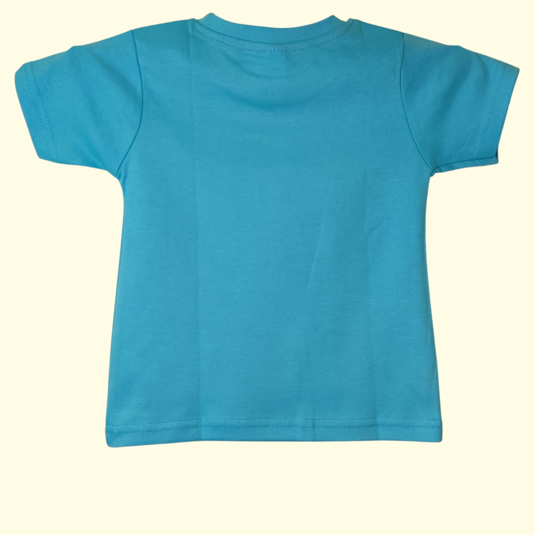 Soft cotton baby t-shirt in sky blue - back